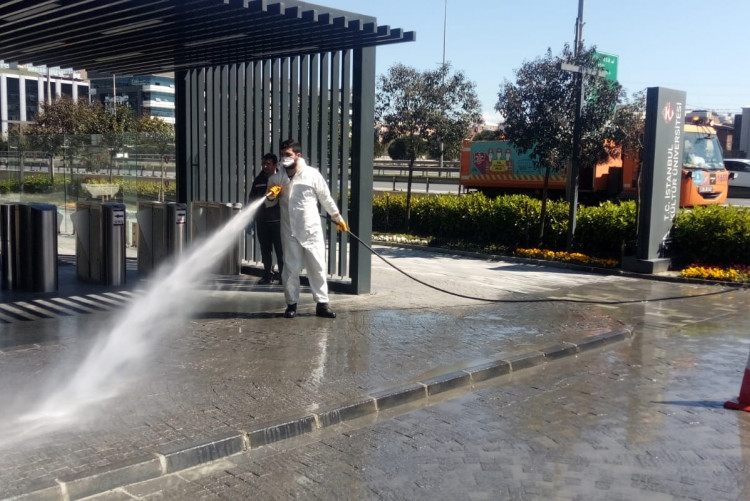 İstanbul Kültür Üniversitesi Genelinde Dezenfeksiyon Çalışmaları Aralıksız Devam Ediyor