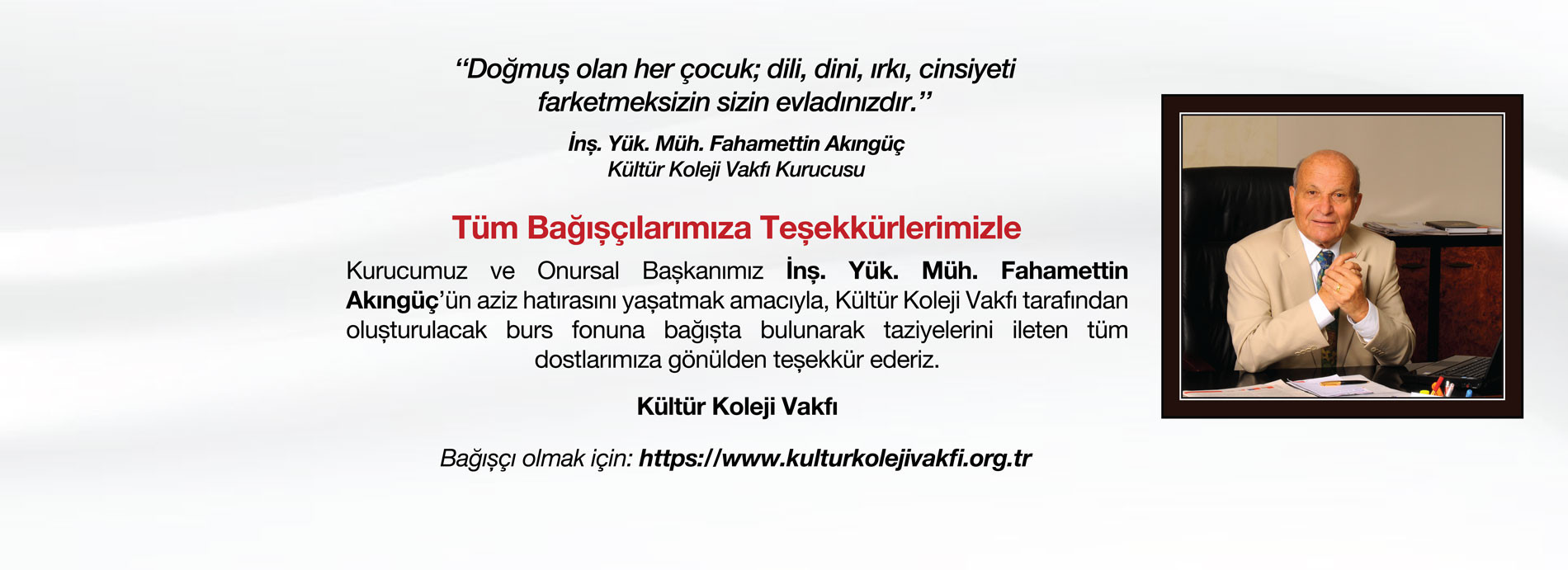 Tüm Bağışçılarımıza Teşekkürle...